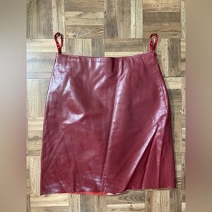 VTG Burgundy Leather Skirt  Size 10